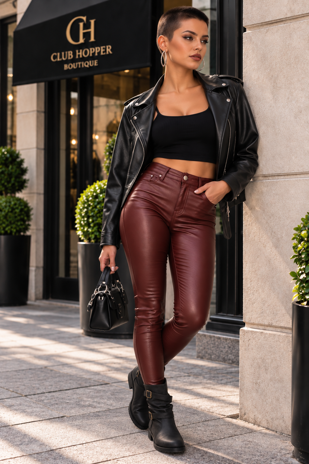 Sleek Move Faux Leather Skinny Pants
